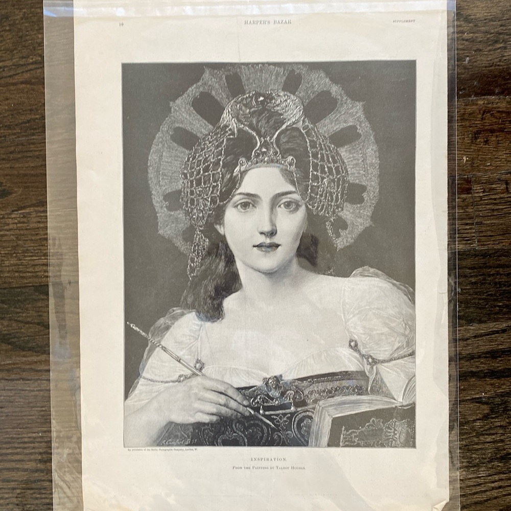 Antique Harper’s Bazar - Inspiration Painting by Talbot Hughes - Newspaper Print